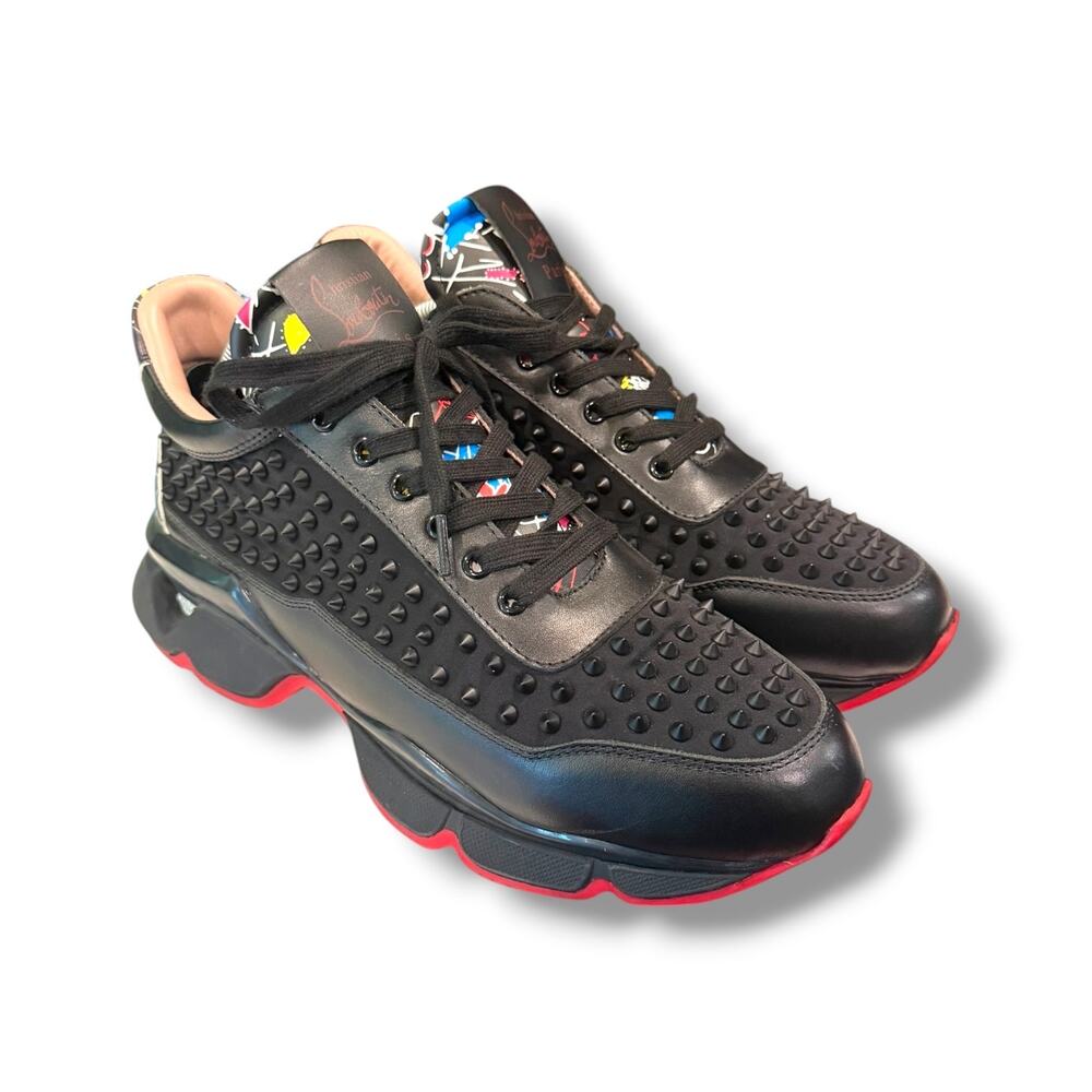 Christian Louboutin Men's Spikes Runner ‘Black’ Sneaker | Size 45EU(12US)